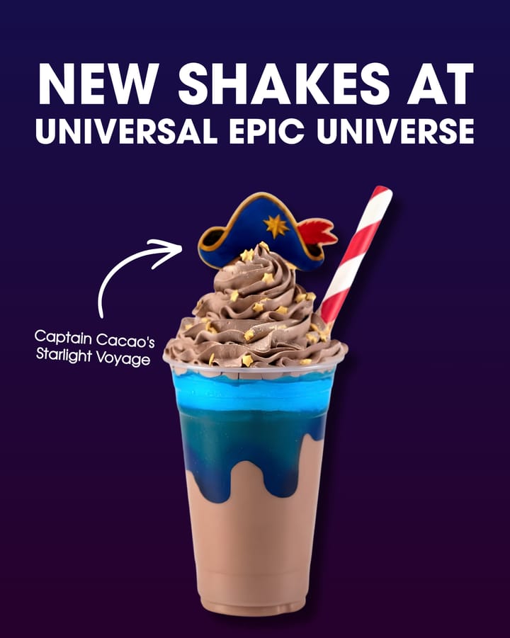 Universal Debuts Brand-New Captain Cacao Shake at Epic Universe's Celestial Park